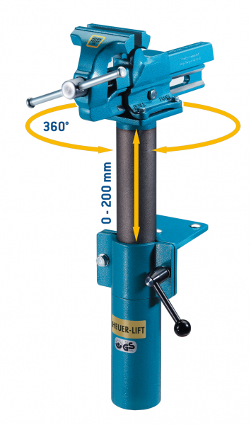 HEUER Lift zum Parallelschraubstock "HEUER" Größe 100 + Compact-Schraubstock 120